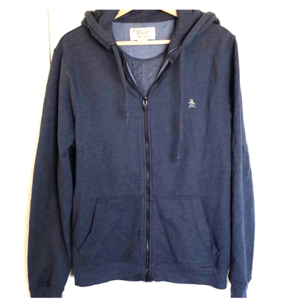Original Penguin zip up hoodie Jacket size L blue